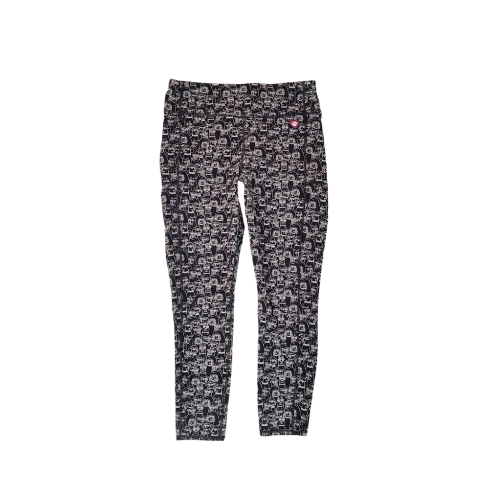 Bob's From Skechers Women's Black White‎ Dogs Heart Eyes Leggings Large